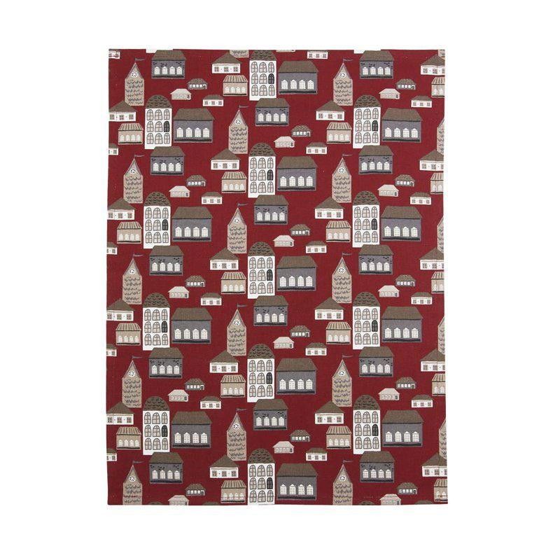 Stad Röd Kökshandduk 50x70 cm Fondaco