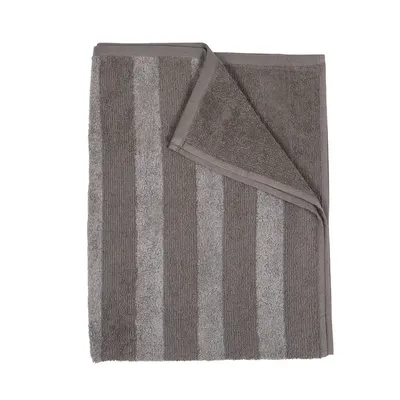 Stripe Frotté Grå Badrumshandduk Fondaco