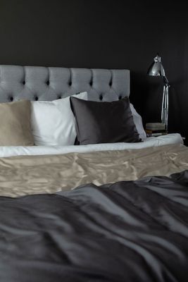 Nottingham Percale Lyocell Mörkgrå Bäddset Enkeltäcke 150x210 Kosta Linnewäfveri