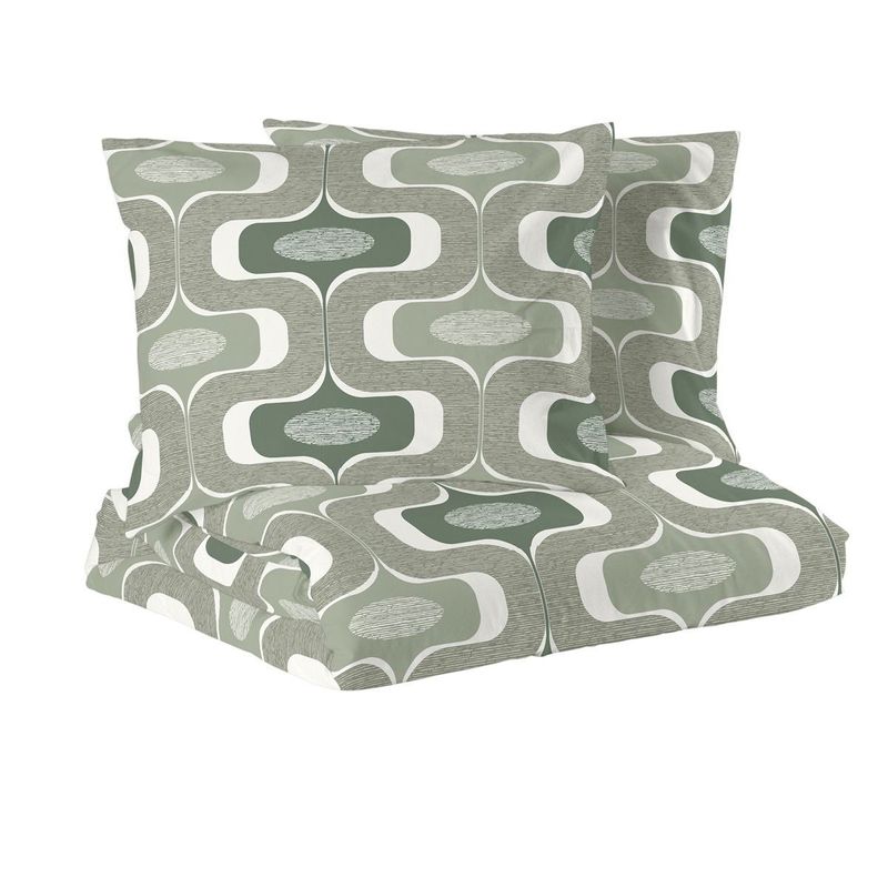 Ludvig Ljusgrön Bäddset Dubbeltäcke 220x210 Redlunds