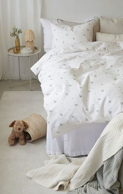 Alvin Svampar Beige Barn Bäddset Enkeltäcke 150x210 Borganäs of Sweden