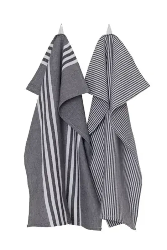 Kökshandduk Svart/Vit 50x70 2-pack Recycled by Wille