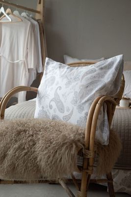 Tilly Grå Paisley Bäddset Enkeltäcke 150x210 Borganäs of Sweden