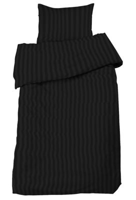 Hotell Mirage Bäddset Satin Svart Enkeltäcke 150x210 Redlunds