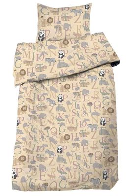 ABC Gul Söta Djur Barn Bäddset Enkeltäcke 150x210 Redlunds