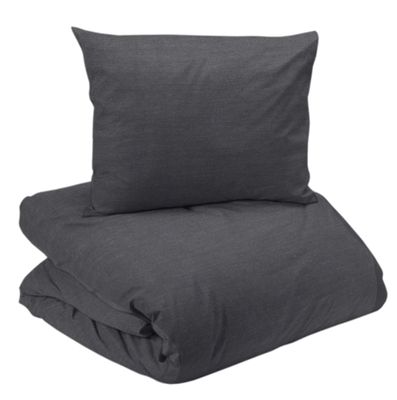 Elton Mörkgrå Bäddset BCI Bomull Enkeltäcke 150x210 Nina Royal
