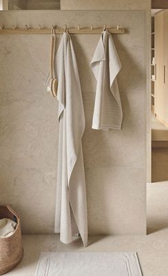 Helle Sand Badrumshandduk Frotté Borganäs of Sweden