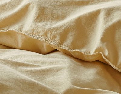 Enfärgat Gul Humble Bäddset Enkeltäcke 150x210 Borganäs of Sweden