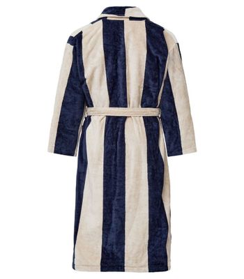 Morgonrock Velour Marin/Sand Kosta Linnewäfveri