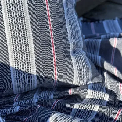 Elsa Marin/Ljusgrå Randigt 45x45 Kuddfodral Recycled by Wille