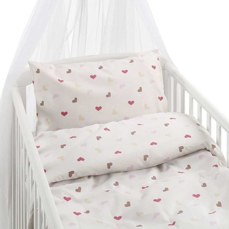 Hjärtrud Beige Barn Bäddset Spjälsäng 100x130 Borganäs of Sweden