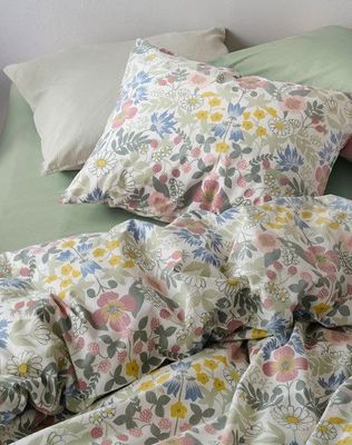 Sommarblommor Multi Blommigt Bäddset Enkeltäcke 150x210 Borganäs of Sweden