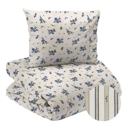 Stina Blå Blommor Bäckebölja Bäddset Enkeltäcke 150x210 Redlunds
