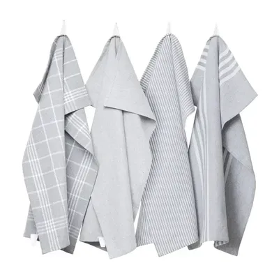 Kökshandduk Ljusgrå/Vit 50x70 4-pack Classic Textile