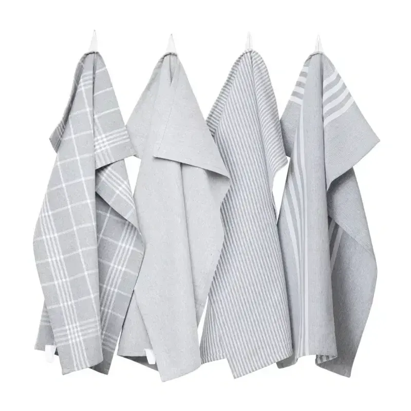 Kökshandduk Ljusgrå/Vit 50x70 4-pack Classic Textile