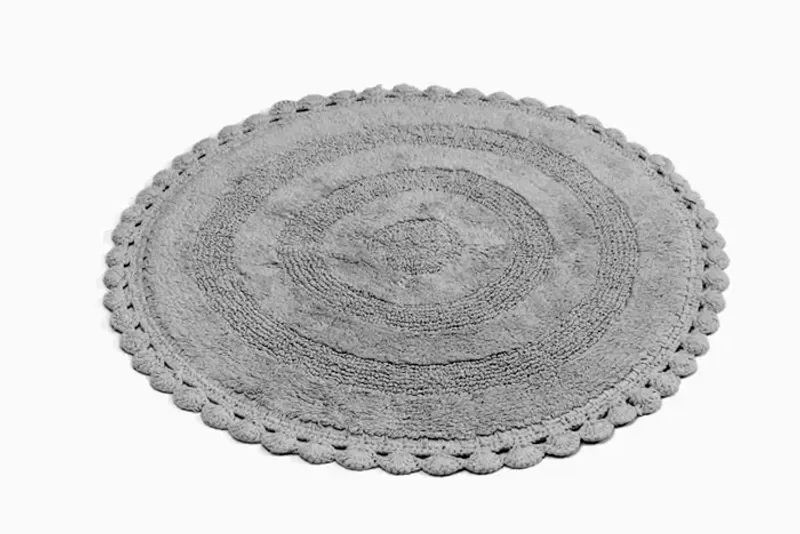 Rimini Grå Rund Badrumsmatta Classic Textile