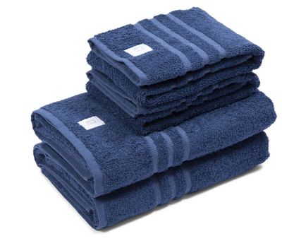 Badrumshandduk Exclusive Frotté Marinblå Kosta Linnewäfveri