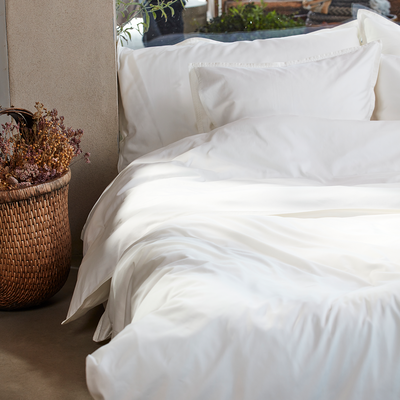 Bamboo Solid Bright White Påslakan 150x210 Gripsholm