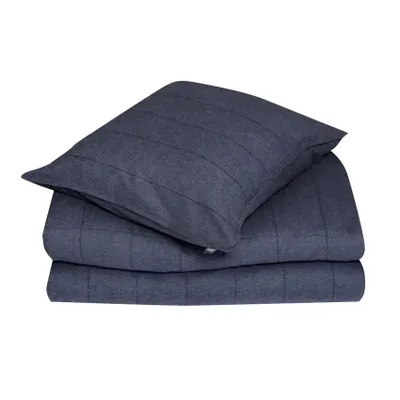 Storuman Flanell Mörkgrå/Svart Bäddset Enkeltäcke 150x210 Classic Textile