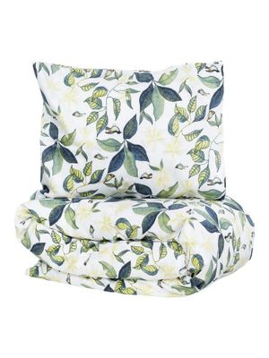 Stale Multi Blommigt Satin Bäddset Enkeltäcke 150x210 Kosta Linnewäfveri