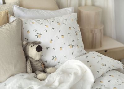 Lemons Gul Frukt Bäddset Enkeltäcke 150x210 Borganäs of Sweden