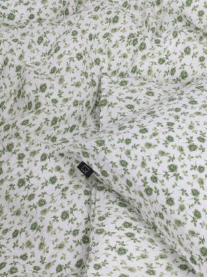 Fagerhult Grön Blommor Bäckebölja Bäddset Enkeltäcke 150x210 Kosta Linnewäfveri