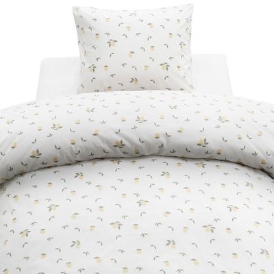 Lemons Gul Frukt Bäddset Enkeltäcke 150x210 Borganäs of Sweden