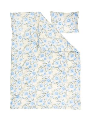 Bollungen Satin Beige Blommor Bäddset Dubbeltäcke 230x220 Kosta Linnewäfveri