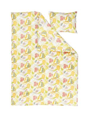 Brunnberg Satin Multi Blommor Bäddset Enkeltäcke 150x210 Kosta Linnewäfveri