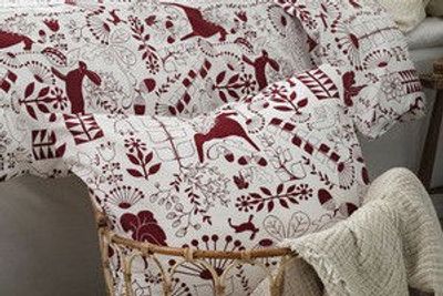 Äppelbo Röd Bäddset Enkeltäcke 150x210 Borganäs of Sweden