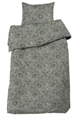 Ingela Satin Grön Bäddset Enkeltäcke 150x210 Redlunds