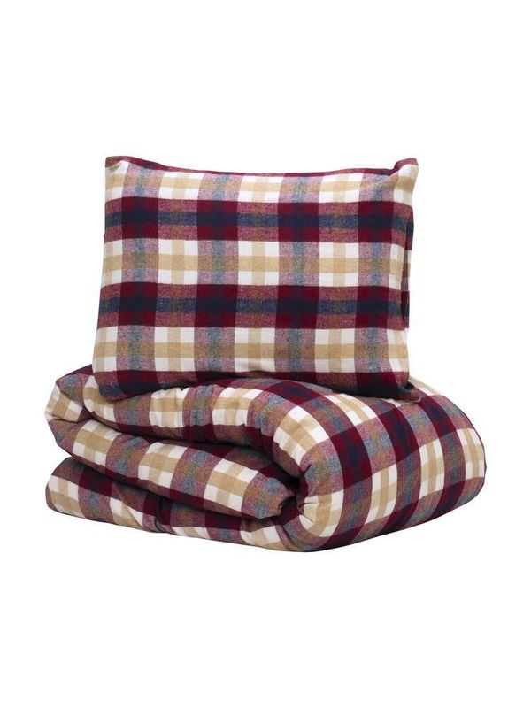 Hedekas Röd Flanell Rutigt Bäddset Enkeltäcke 150x210 Lord Nelson