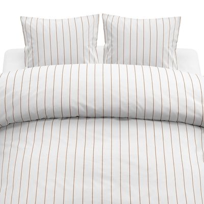 Saga Rost Randigt Bäddset Dubbeltäcke 220x210 Borganäs of Sweden