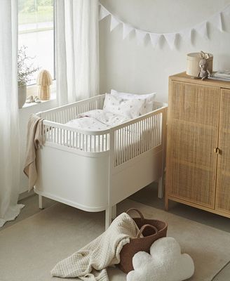 Alvin Svampar Beige Barn Bäddset Spjälsäng 100x130 Borganäs of Sweden