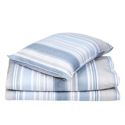 Harry Randigt Blå Bäddset Enkeltäcke 150x210 Classic Textile