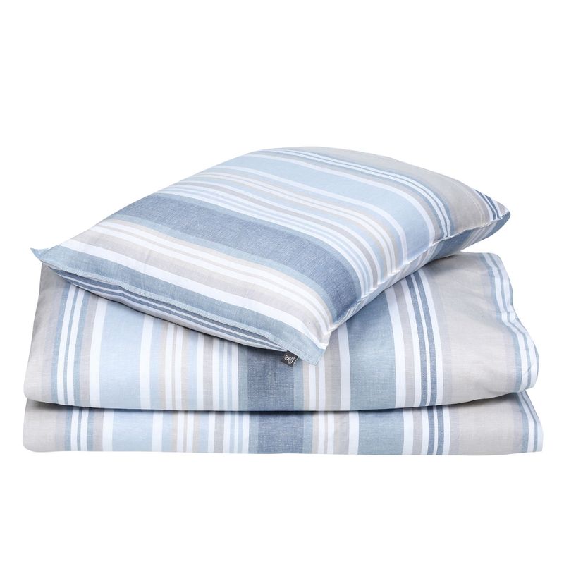 Harry Randigt Blå Bäddset Enkeltäcke 150x210 Classic Textile