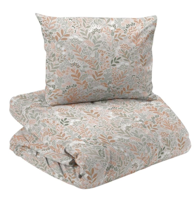 Hage Persika Blommigt Bäddset Enkeltäcke 150x210 Redlunds