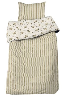 Stina Beige Blommor Bäckebölja Bäddset Enkeltäcke 150x210 Redlunds