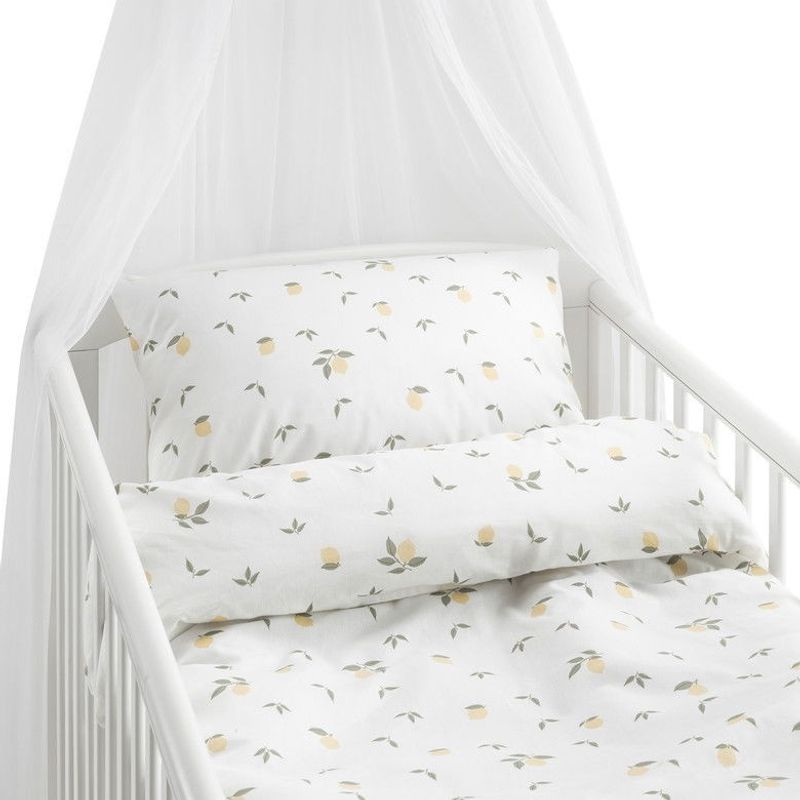 Lemons Gul Frukt Barn Bäddset Spjälsäng 100x130 Borganäs of Sweden