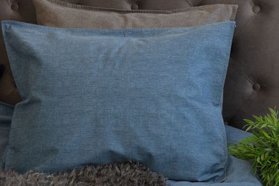 Enfärgat Marin Washed Bäddset Enkeltäcke 150x210 Borganäs of Sweden