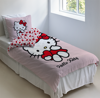 Hello Kitty Rosa Barn Bäddset Enkeltäcke 150x210