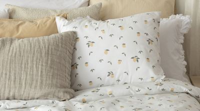 Lemons Gul Frukt Bäddset Enkeltäcke 150x210 Borganäs of Sweden