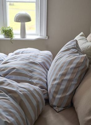 Sanna Multi Randigt Bäddset Enkeltäcke 150x210 Borganäs of Sweden