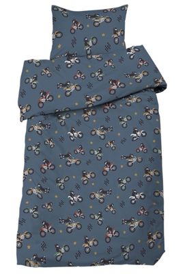 Bikes Blå/Denim Bäddset Enkeltäcke 150x210 Redlunds