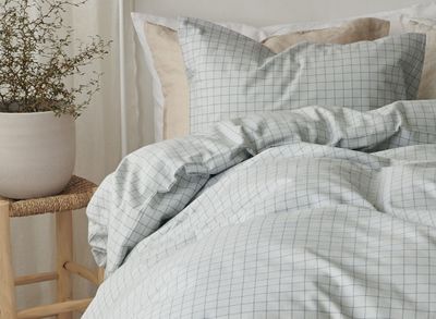 Birger Grön Flanell Rutigt Bäddset Enkeltäcke 150x210 Borganäs of Sweden