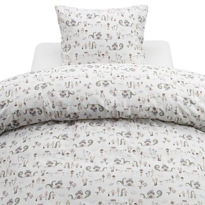 Fingal Svampar Pastell Bäddset Enkeltäcke 150x210 Borganäs of Sweden