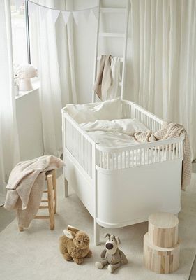 Enfärgat Vit Humble Bäddset Barn Spjälsäng 100x130 Borganäs of Sweden