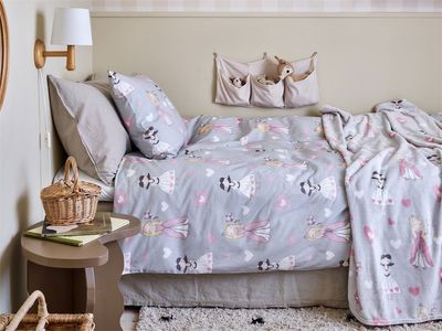 Prinsessa Grå Barn Bäddset Enkeltäcke 150x210 Redlunds