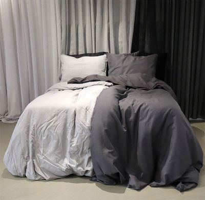 Elton Ljusgrå Bäddset BCI Bomull Enkeltäcke 150x210 Nina Royal