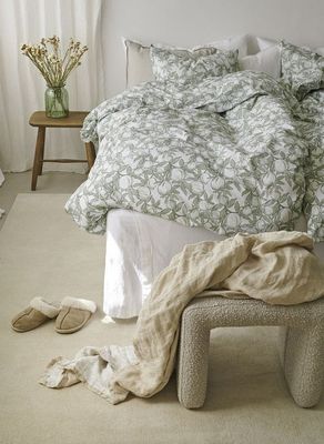 Pomegranate Grön Bäddset Enkeltäcke 150x210 Borganäs of Sweden